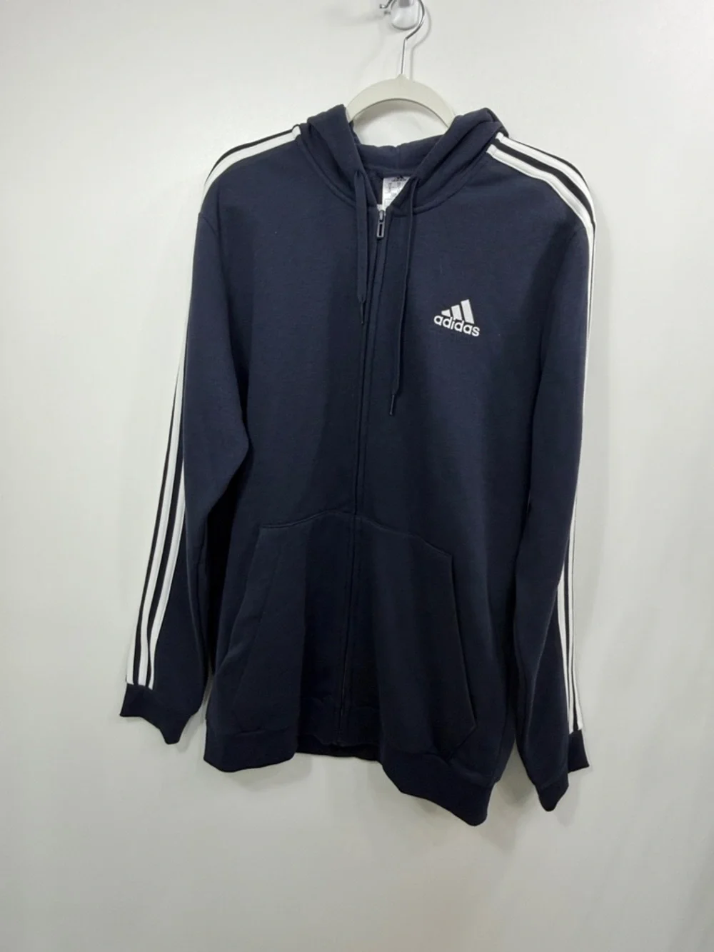 Adidas Men’s Blue Full Zip hooded track  jacket size large tall. NWT